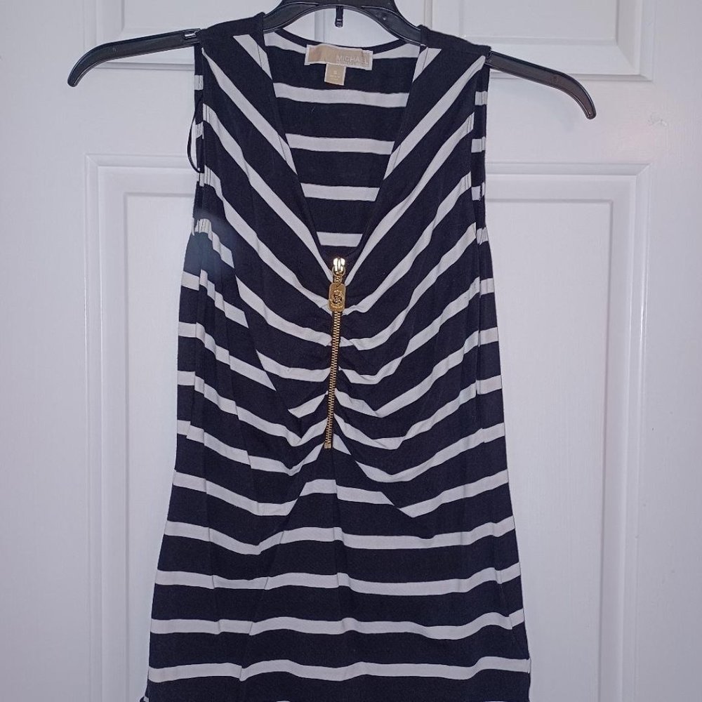 Michael Kors Black/White Striped Top